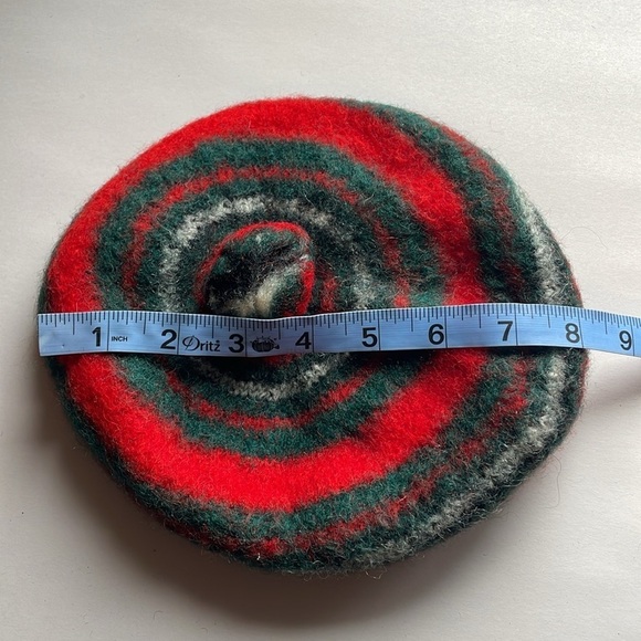 Retro Severson Tam Beret Wool Red Pom Hat Scotland Bagpipe Winter Prep Academia - Picture 11 of 15